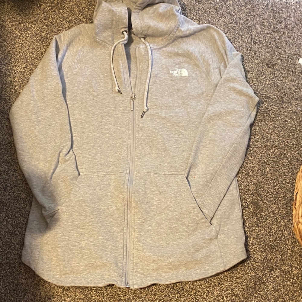 The North Face Light Gray Full-Zip Hoodie
